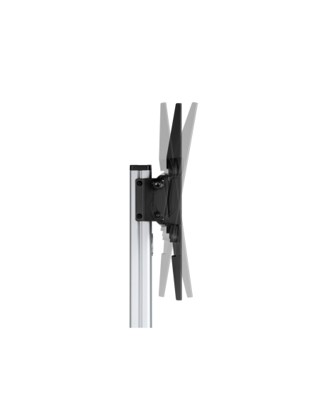 AISENS Floor Stand with Wheel, DVD Tray for Monitor/TV 50Kg from 37-86, Black-Silver