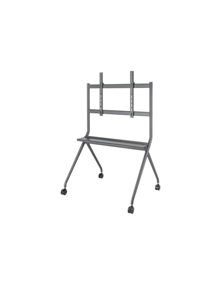 AISENS Soporte De Suelo Pro Con Rueda, 1 Bandeja Para Pantalla Interactiva/TV 120kg De 50-86, Negro