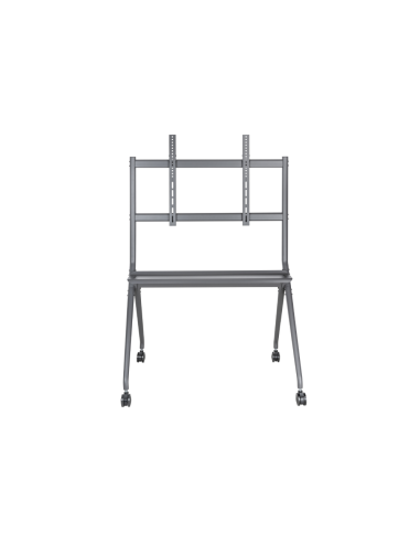 AISENS Soporte De Suelo Pro Con Rueda, 1 Bandeja Para Pantalla Interactiva/TV 120kg De 50-86, Negro