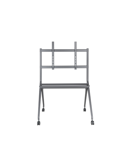 AISENS Soporte De Suelo Pro Con Rueda, 1 Bandeja Para Pantalla Interactiva/TV 120kg De 50-86, Negro