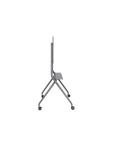 AISENS Soporte De Suelo Pro Con Rueda, 1 Bandeja Para Pantalla Interactiva/TV 120kg De 50-86, Negro