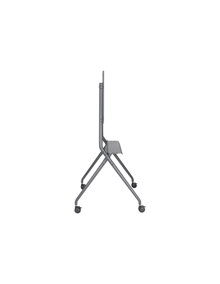 AISENS Soporte De Suelo Pro Con Rueda, 1 Bandeja Para Pantalla Interactiva/TV 120kg De 50-86, Negro