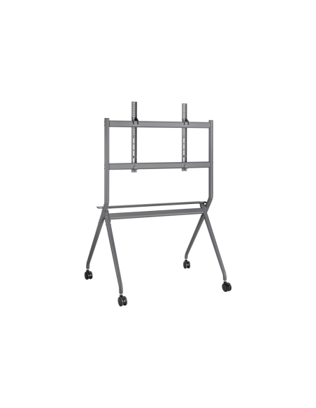 AISENS Soporte De Suelo Pro Con Rueda, 1 Bandeja Para Pantalla Interactiva/TV 120kg De 50-86, Negro