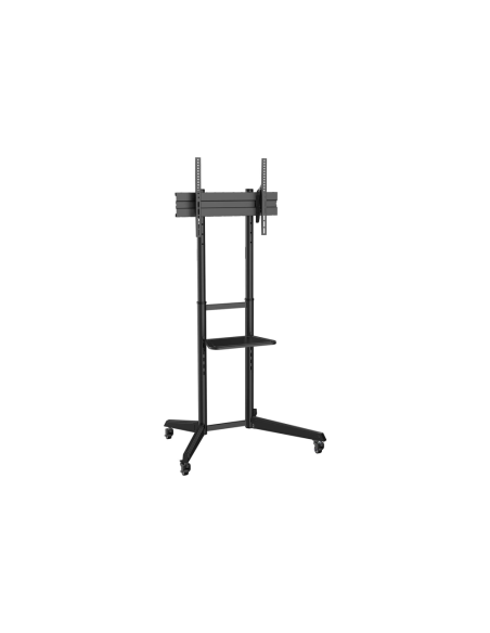 AISENS Soporte de Suelo ECO con Rueda, Bandeja para DVD para Monitor/TV 50Kg de 37-70, Negro
