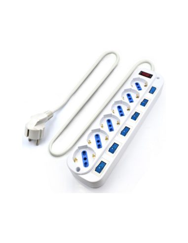 Ewent EW3932-3M limitador de tensión Blanco 6 salidas AC