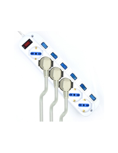 Ewent EW3932-3M limitador de tensión Blanco 6 salidas AC