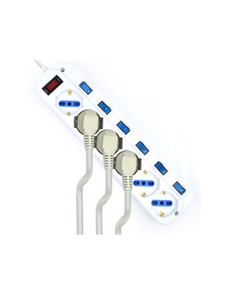 Ewent EW3932-3M limitador de tensión Blanco 6 salidas AC