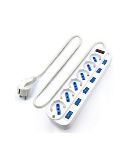 Ewent EW3932-5M limitador de tensión Blanco 6 salidas AC