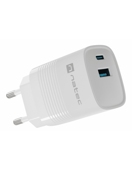 NATEC NUC-2140 cargador de dispositivo móvil Universal Blanco Corriente alterna Carga rápida Interior