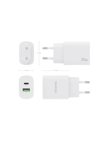 AISENS A110-0754 cargador de dispositivo móvil Universal Corriente alterna Carga rápida Interior