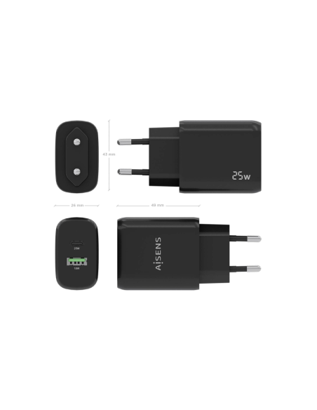 AISENS A110-0759 cargador de dispositivo móvil Universal Corriente alterna Carga rápida Interior