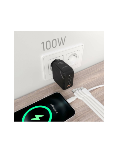 AISENS ASCH-100W4P029-BK cargador de dispositivo móvil Universal Corriente alterna Carga rápida Interior