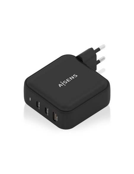 AISENS ASCH-140W3P031-BK cargador de dispositivo móvil Universal Corriente alterna Carga rápida Interior