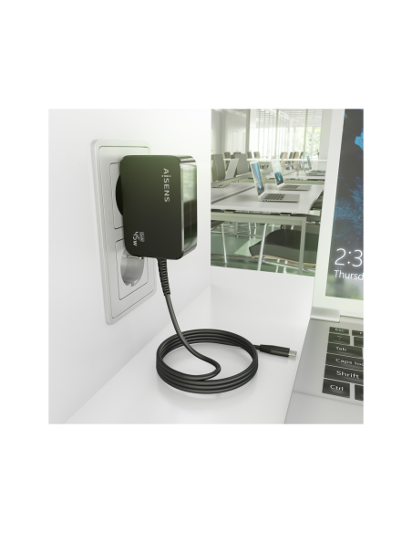 AISENS ASCH-1PD45WL032-BK cargador de dispositivo móvil Universal Corriente alterna Interior