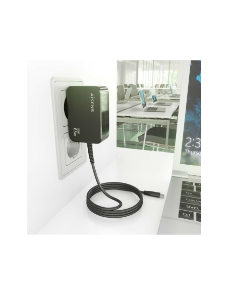 AISENS ASCH-1PD65WL033-BK cargador de dispositivo móvil Universal Corriente alterna Interior