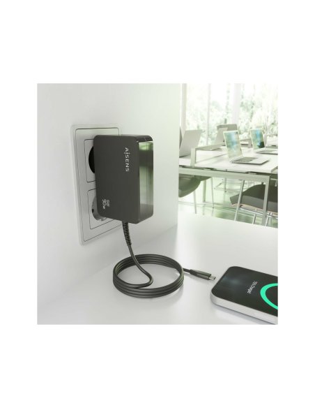 AISENS ASCH-1PD90WL034-BK cargador de dispositivo móvil Universal Negro Corriente alterna Interior