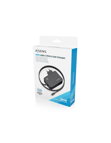 AISENS ASCH-1PD90WL034-BK cargador de dispositivo móvil Universal Negro Corriente alterna Interior