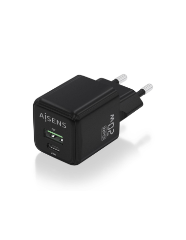 AISENS ASCH-20W2P011-BK cargador de dispositivo móvil Universal Corriente alterna Carga rápida Interior