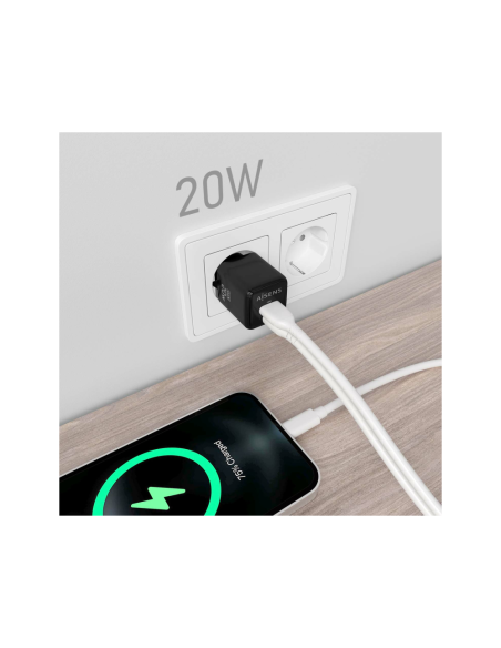AISENS ASCH-20W2P011-BK cargador de dispositivo móvil Universal Corriente alterna Carga rápida Interior