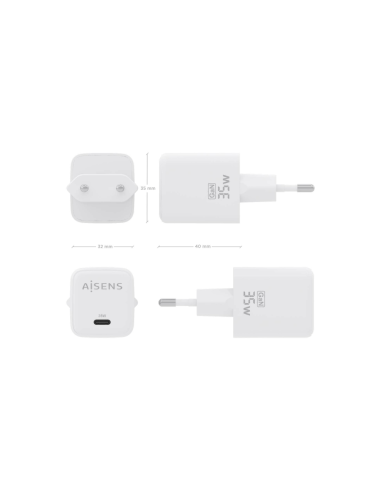 AISENS ASCH-35W1P016-W cargador de dispositivo móvil Universal Corriente alterna Carga rápida Interior