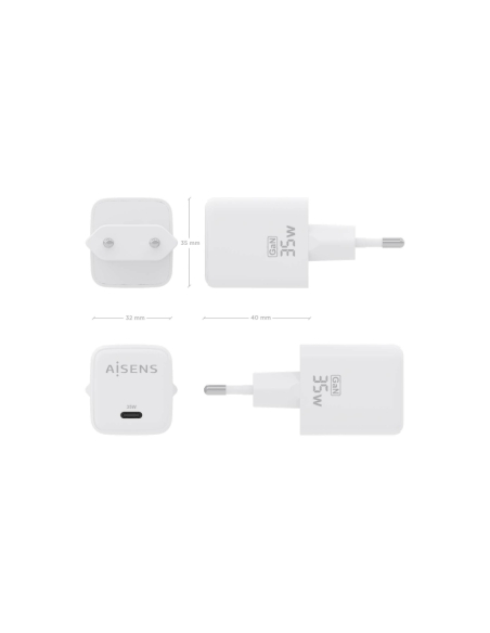 AISENS ASCH-35W1P016-W cargador de dispositivo móvil Universal Corriente alterna Carga rápida Interior