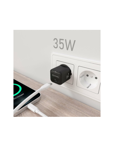 AISENS ASCH-35W1P023-BK cargador de dispositivo móvil Universal Corriente alterna Carga rápida Interior