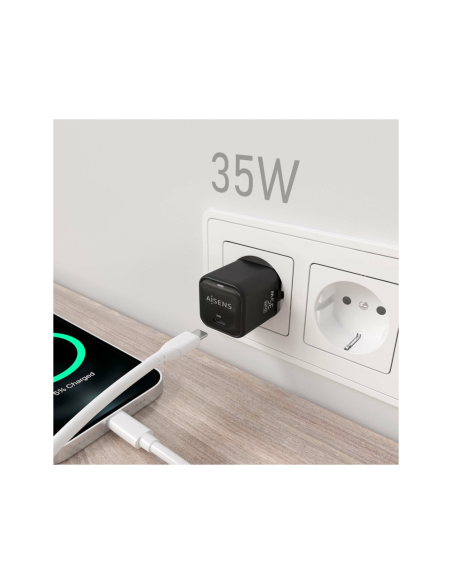 AISENS ASCH-35W1P023-BK cargador de dispositivo móvil Universal Corriente alterna Carga rápida Interior