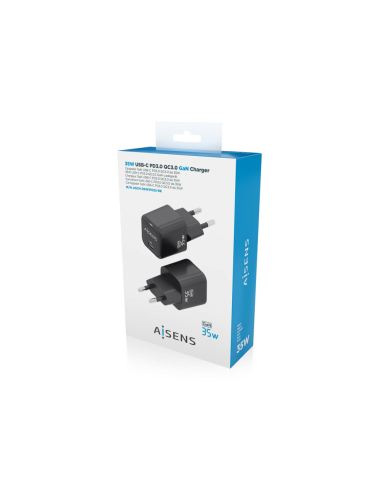 AISENS ASCH-35W1P023-BK cargador de dispositivo móvil Universal Corriente alterna Carga rápida Interior
