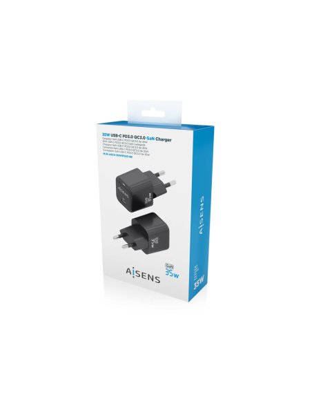 AISENS ASCH-35W1P023-BK cargador de dispositivo móvil Universal Corriente alterna Carga rápida Interior