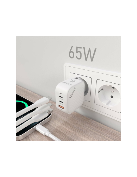 AISENS ASCH-65W3P026-W cargador de dispositivo móvil Universal Corriente alterna Carga rápida Interior