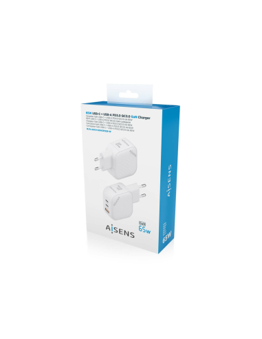 AISENS ASCH-65W3P026-W cargador de dispositivo móvil Universal Corriente alterna Carga rápida Interior