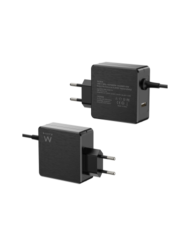 Ewent EW3978 cargador de dispositivo móvil Portátil Negro Corriente alterna Carga rápida Interior