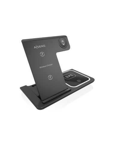 AISENS ASCH-15W3WC043-BK cargador de dispositivo móvil Auriculares, Teléfono móvil, Smartphone, Reloj inteligente Cargador inalá