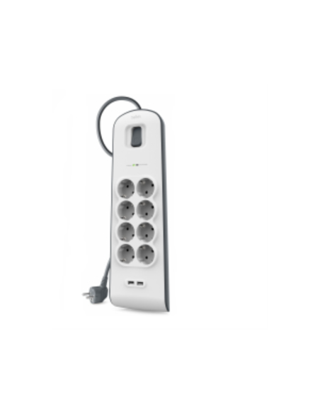 Belkin BSV804VF2M limitador de tensión Blanco 8 salidas AC 2 m
