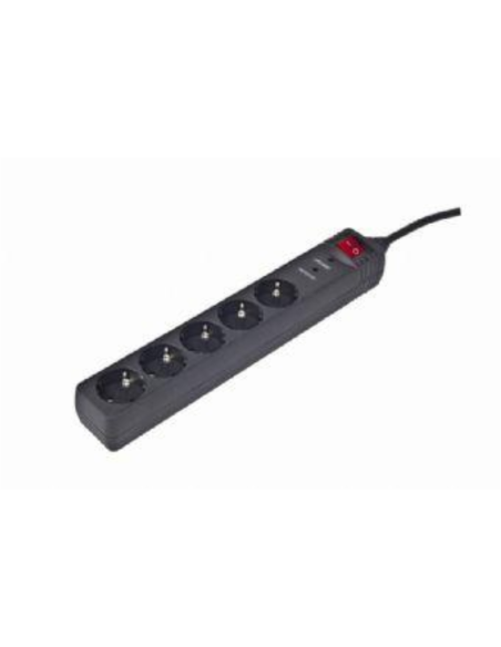 Gembird SPG5-C-15 limitador de tensión Negro 5 salidas AC 250 V 4,5 m