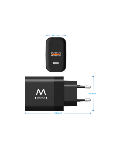 Ewent EW1327 cargador de dispositivo móvil Universal Negro Corriente alterna Carga rápida Interior