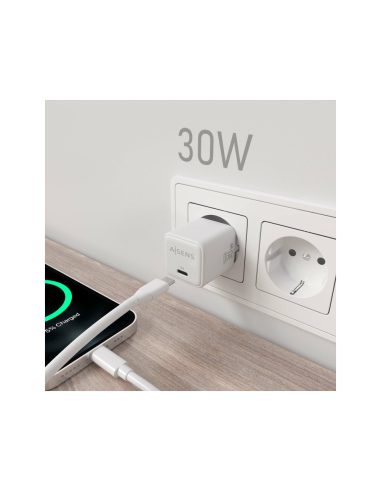 AISENS ASCH-30W1P035-W cargador de dispositivo móvil Universal Corriente alterna Carga rápida Interior