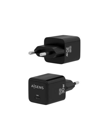 AISENS ASCH-30W1P036-BK cargador de dispositivo móvil Universal Corriente alterna Carga rápida Interior