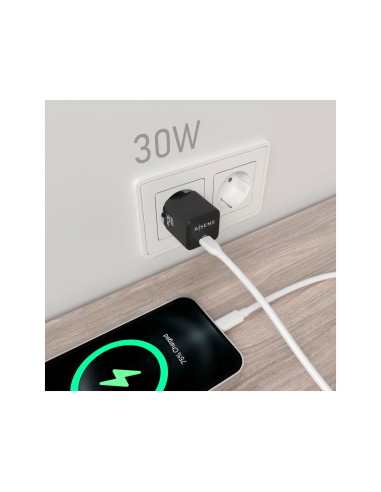 AISENS ASCH-30W1P036-BK cargador de dispositivo móvil Universal Corriente alterna Carga rápida Interior