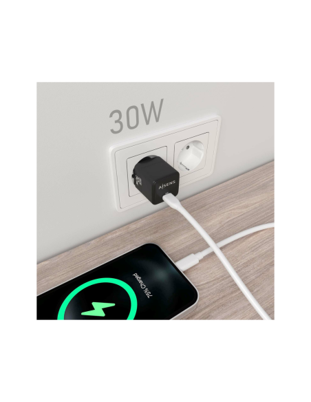 AISENS ASCH-30W1P036-BK cargador de dispositivo móvil Universal Corriente alterna Carga rápida Interior