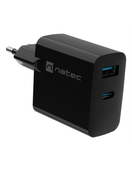 NATEC NUC-2143 cargador de dispositivo móvil Universal Negro Corriente alterna Carga rápida Interior