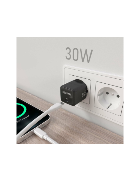 AISENS ASCH-30W1P036-BK cargador de dispositivo móvil Universal Corriente alterna Carga rápida Interior
