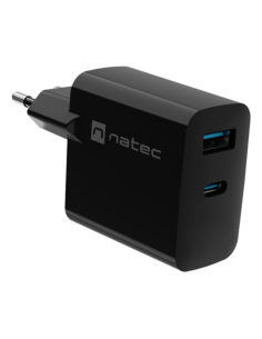 NATEC NUC-2145 cargador de dispositivo móvil Universal Negro Corriente alterna Carga rápida Interior