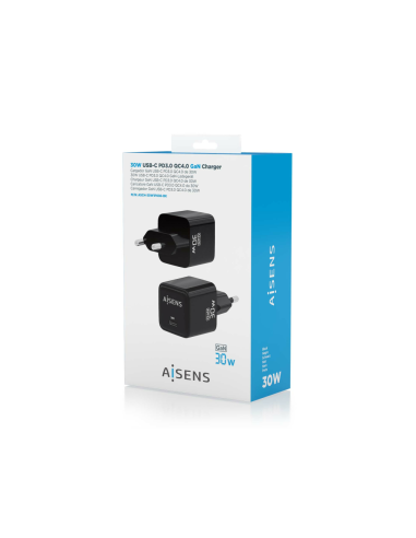 AISENS ASCH-30W1P036-BK cargador de dispositivo móvil Universal Corriente alterna Carga rápida Interior