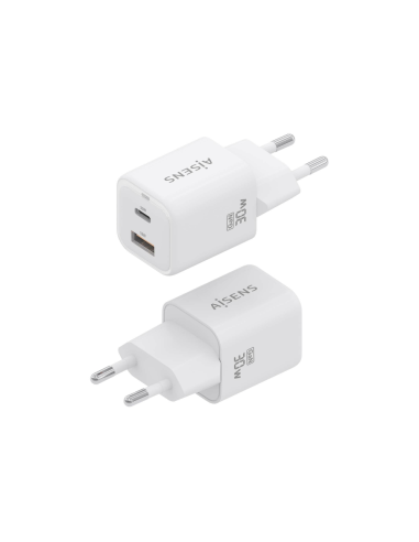 AISENS ASCH-30W2P020-W cargador de dispositivo móvil Universal Corriente alterna Carga rápida Interior