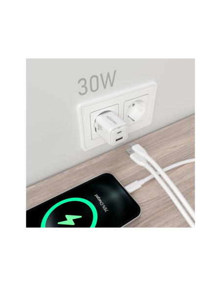 AISENS ASCH-30W2P020-W cargador de dispositivo móvil Universal Corriente alterna Carga rápida Interior