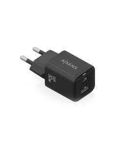 AISENS ASCH-30W2P021-BK cargador de dispositivo móvil Universal Corriente alterna Carga rápida Interior 2