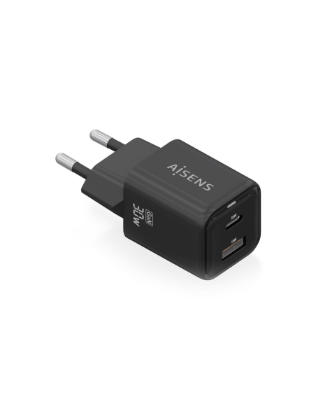 AISENS ASCH-30W2P021-BK cargador de dispositivo móvil Universal Corriente alterna Carga rápida Interior