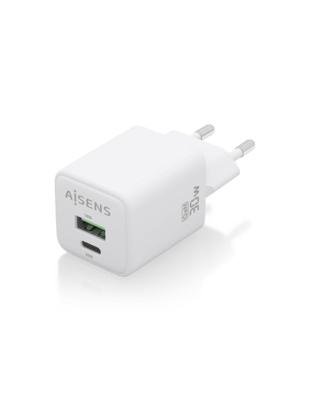 AISENS ASCH-30W2P037-W cargador de dispositivo móvil Universal Corriente alterna Carga rápida Interior