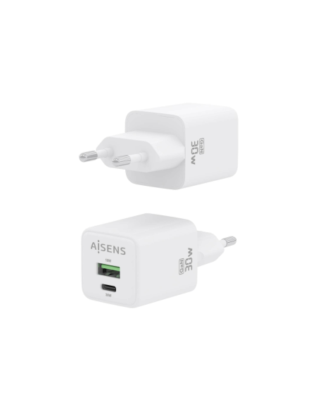 AISENS ASCH-30W2P037-W cargador de dispositivo móvil Universal Corriente alterna Carga rápida Interior